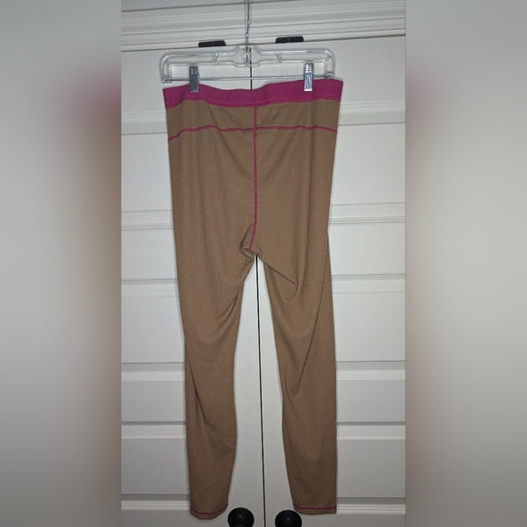 Fabletics XL Womens Brown Waffle Legging with Pink Trim Preowned - Picture 2 of 10